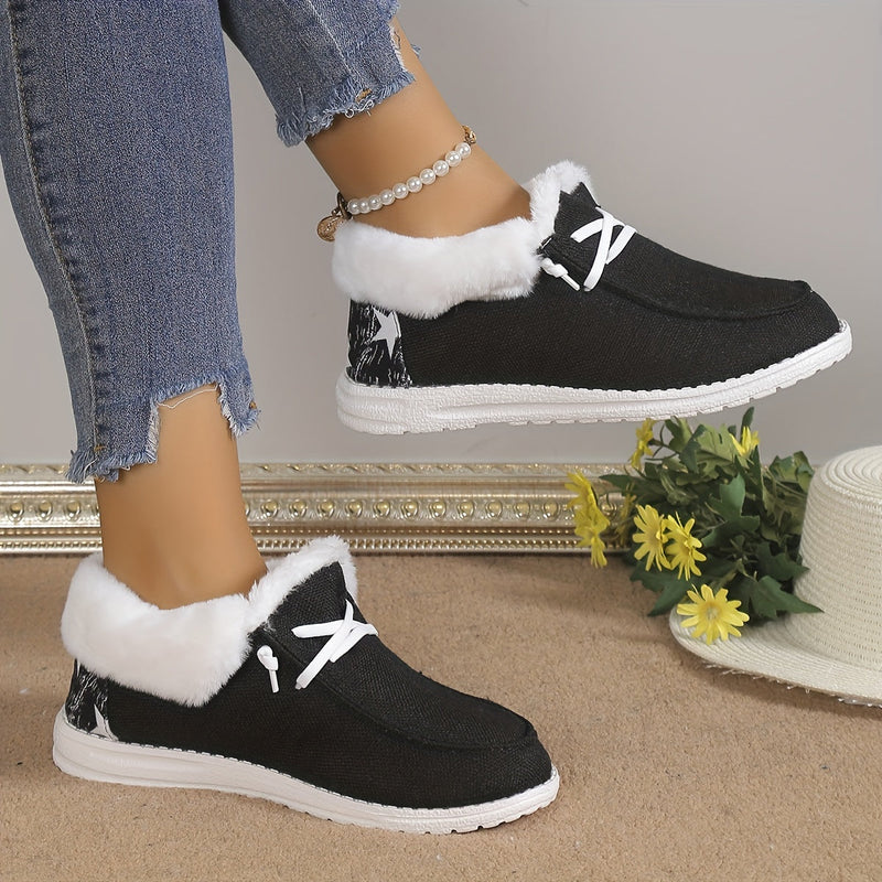 Zapatos de invierno con forro de felpa para mujer
